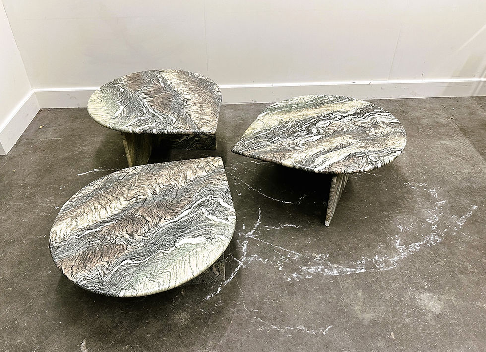 Thumbnail: Rare Vintage Tear Shaped Marble Nesting Tables, France, 1970s