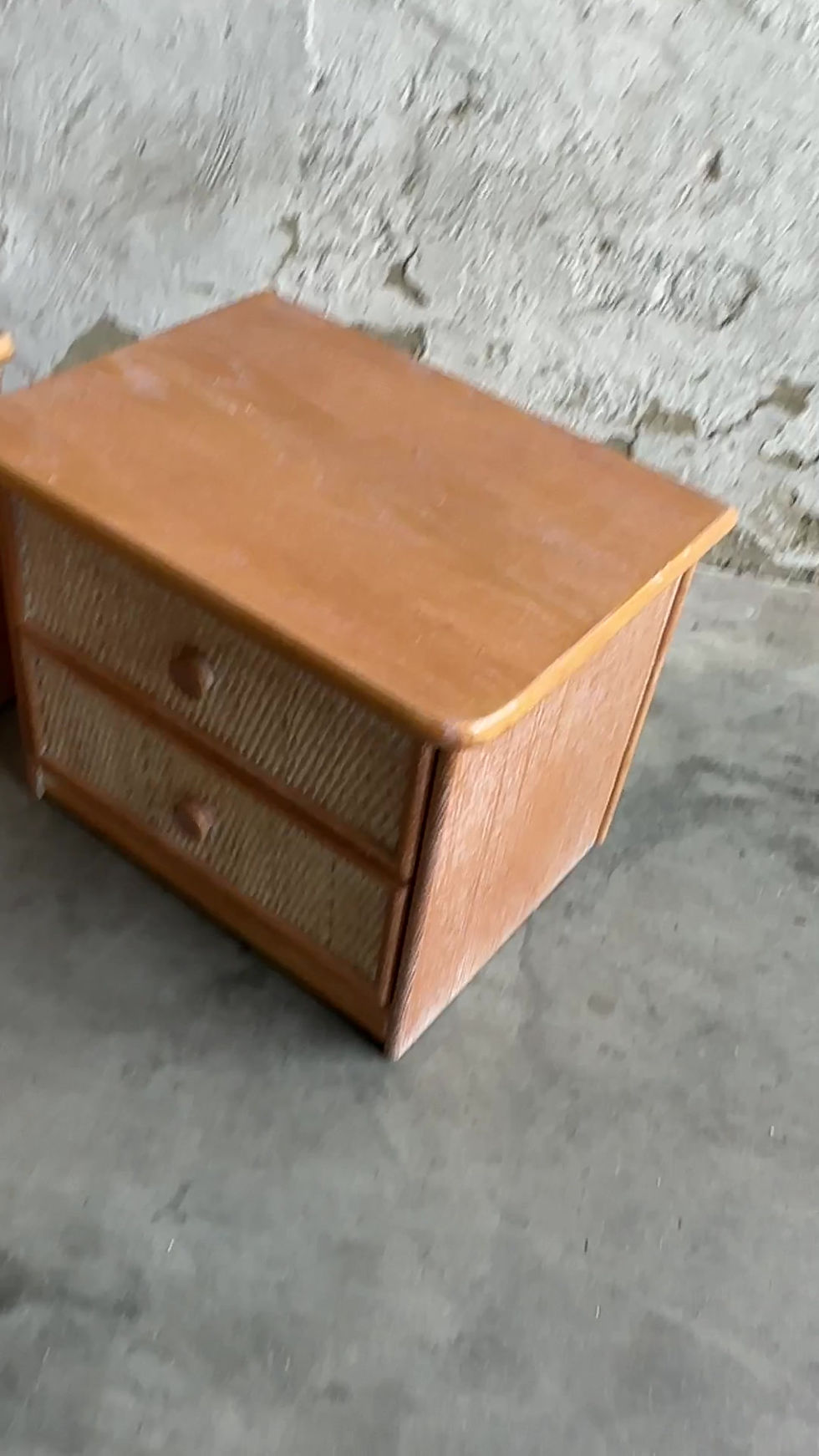 Thumbnail: Pair of Vintage Quality Rattan Nightstands with 2 drawers, 1980s.