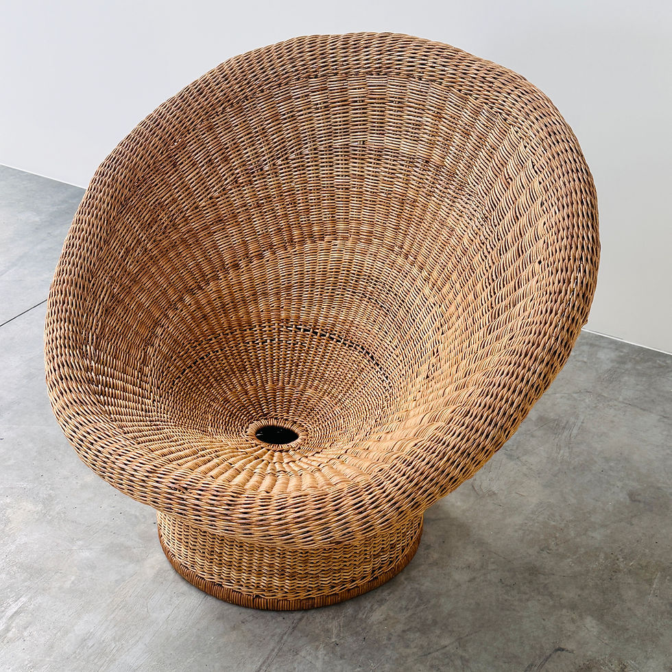 Thumbnail: Egon Eiermann E10 Wicker Lounge Chair, Germany, 1960s