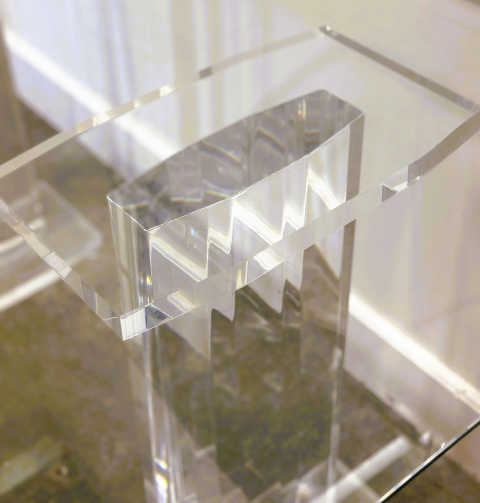 Thumbnail: Striking 1980s Italian Lucite and Glass Console or Desk — Sculptural Minimalist