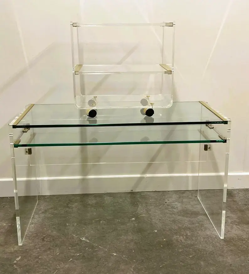Thumbnail: Vintage David Lange Set Of Lucite Desks , 1980s.