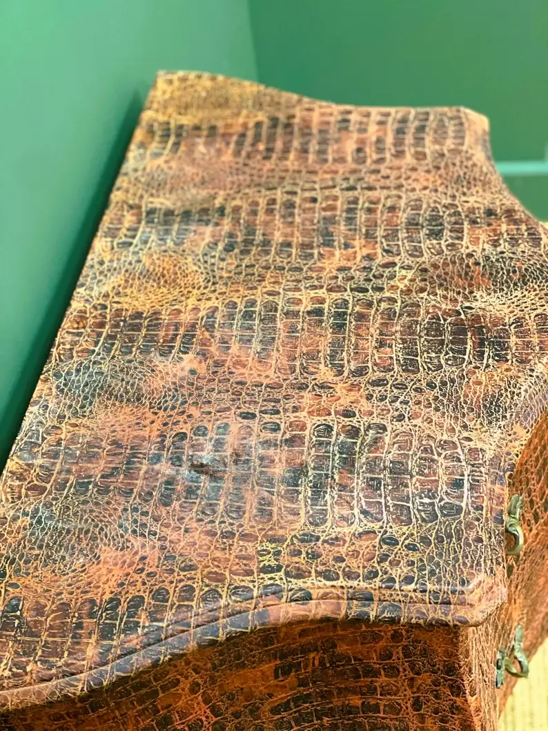 Thumbnail: Decorative French Faux Crocodile Bombe Chest Of Drawers, France.