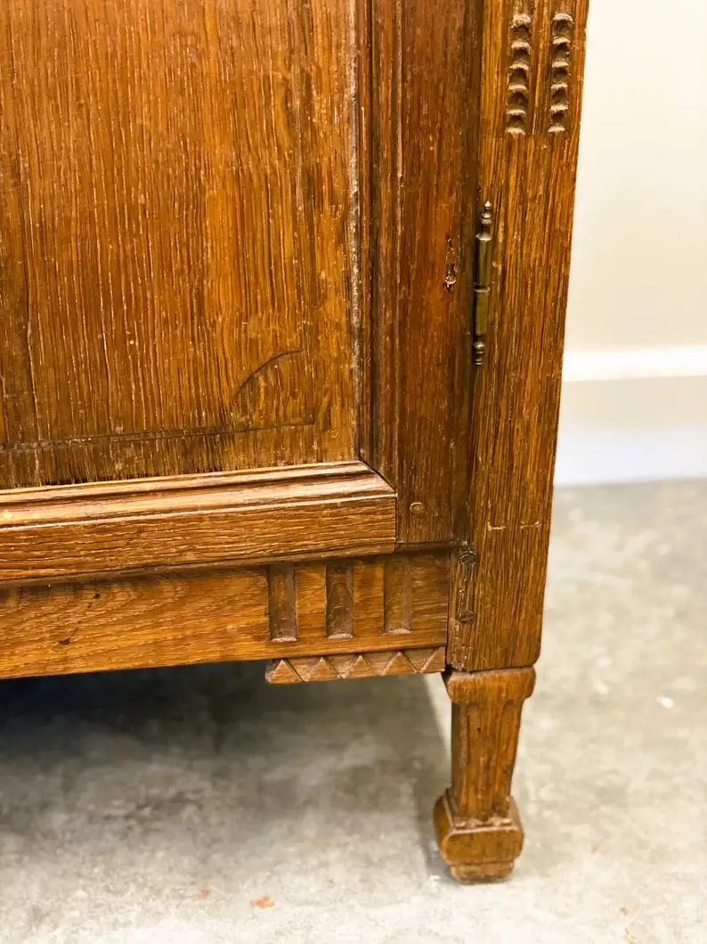 Thumbnail: Antique 19th Oak French Vitrine Cabinet