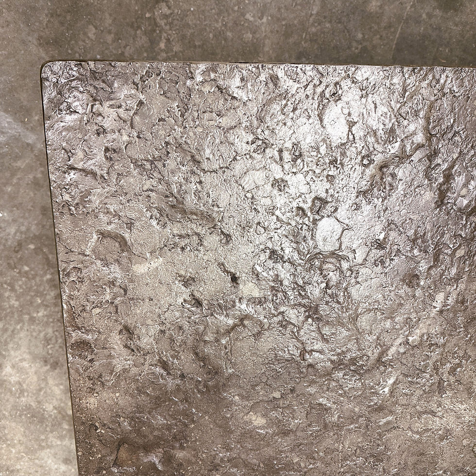Thumbnail: French 1970s Slate & Solid Oak Coffee Table — Textural Slate Slab, Sculptural Pr