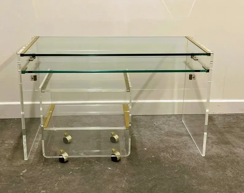 Thumbnail: Vintage David Lange Set Of Lucite Desks , 1980s.