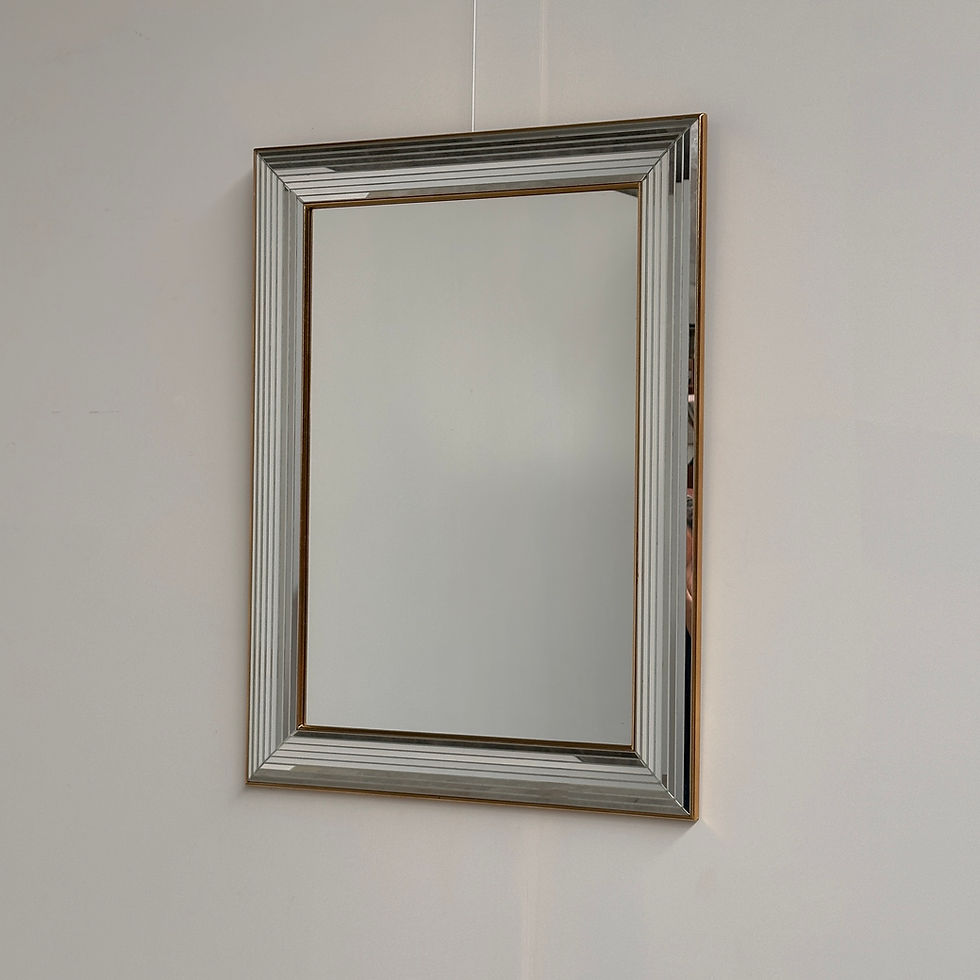 Thumbnail: Vintage Deknudt Disco Mirror – Layered Bevelled Mirror Frame, Belgium, 1970s