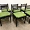 Thumbnail: Set Of 6 Dramatic Black And Green Mid Century Dining Chairs