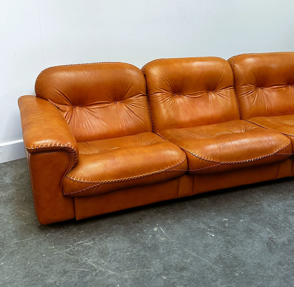 Thumbnail: De Sede DS-101 Cognac Leather Sofa/Canape/Couch with Iconic Baseball Stitching –
