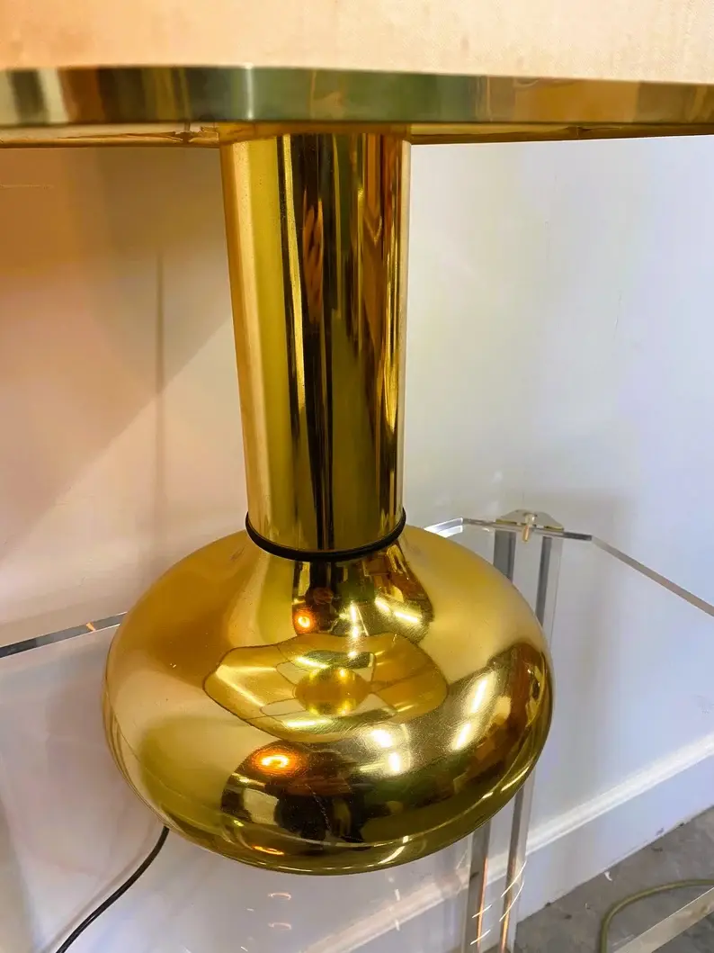 Thumbnail: Gold Vintage Table Lamp, 1970s.