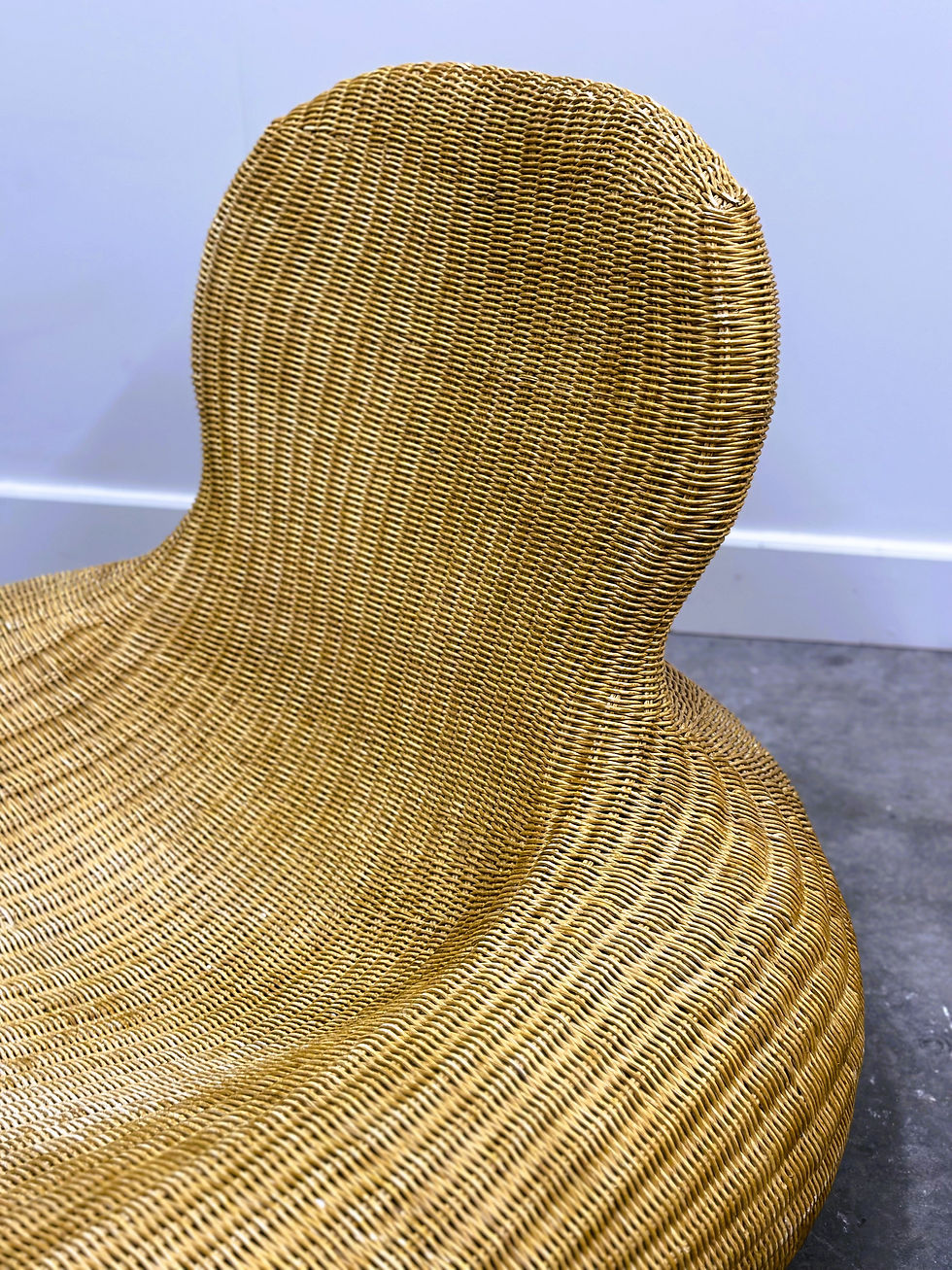 Vintage Storvik Rattan Cane Wicker Lounge Chair by Carl