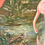 Thumbnail: Unique Hand-Painted Flamingo Pedestal Artwork on Terracotta, 1940s France