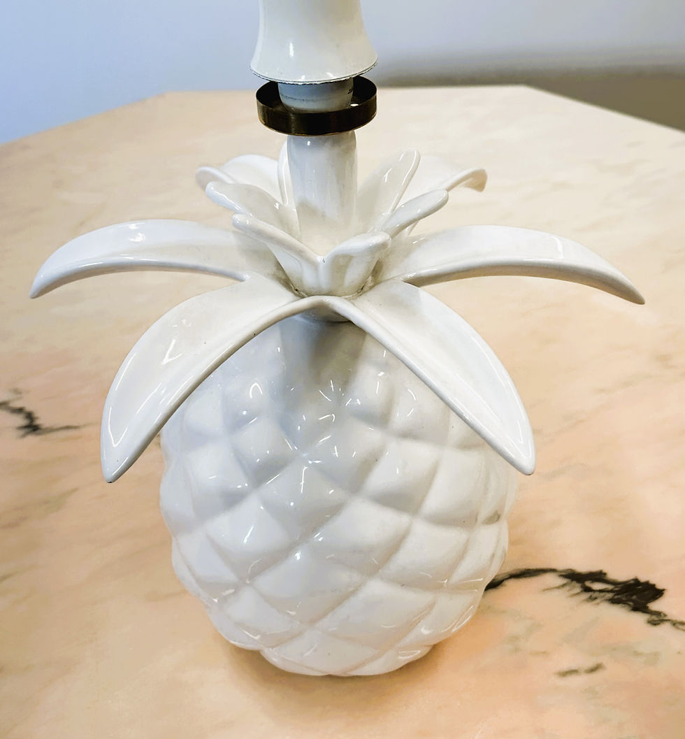 Thumbnail: Vintage Pineapple Table Lamp in White Glazed Ceramic from Italy, 1970s