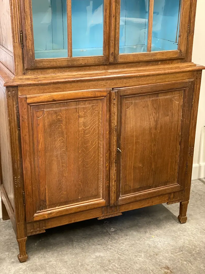 Thumbnail: Antique 19th Oak French Vitrine Cabinet