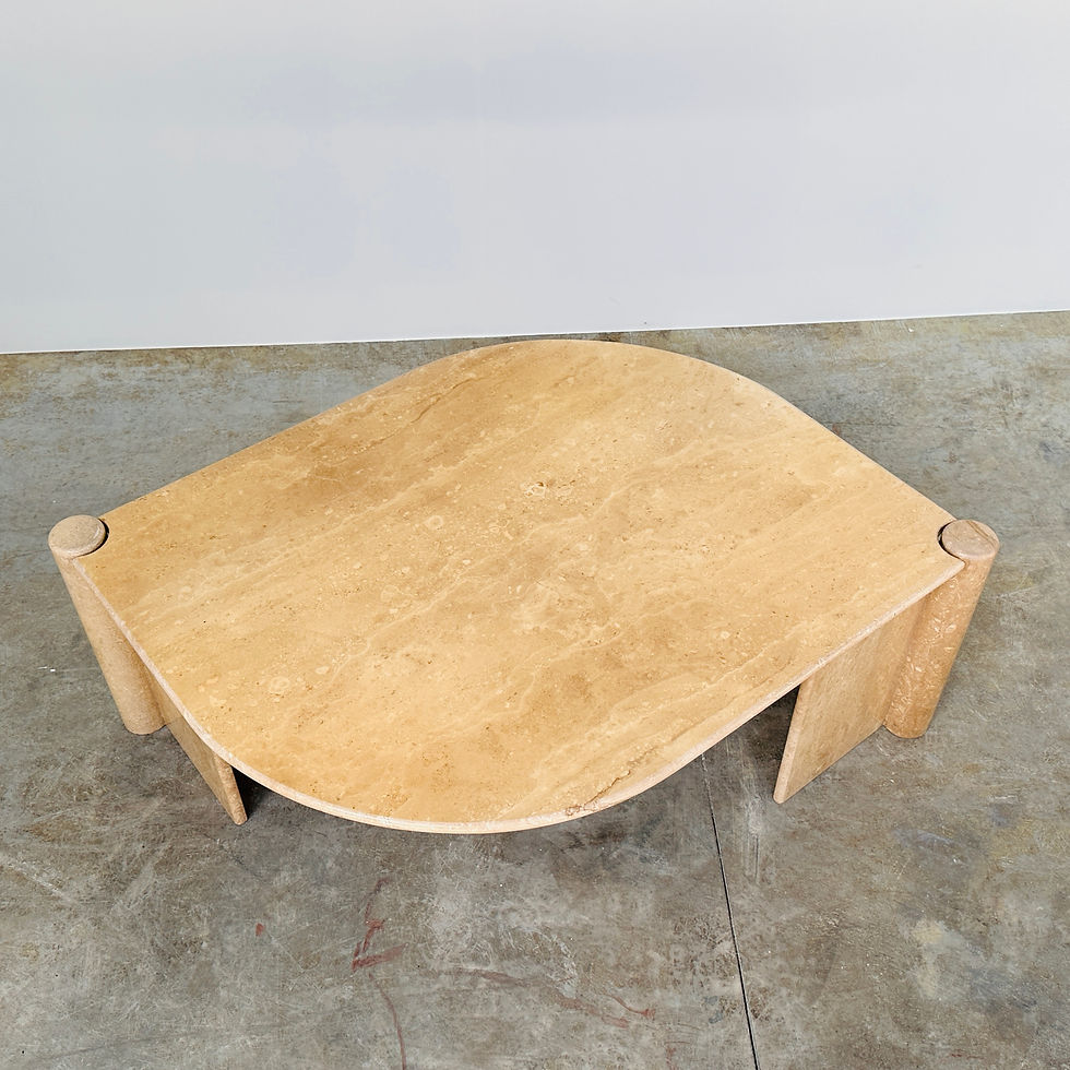Thumbnail: Sculptural Italian Travertine Coffee Table, 1980s