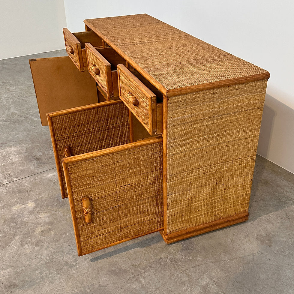 Thumbnail: Vintage Rattan & Bamboo Sideboard / Credenza, 1970s