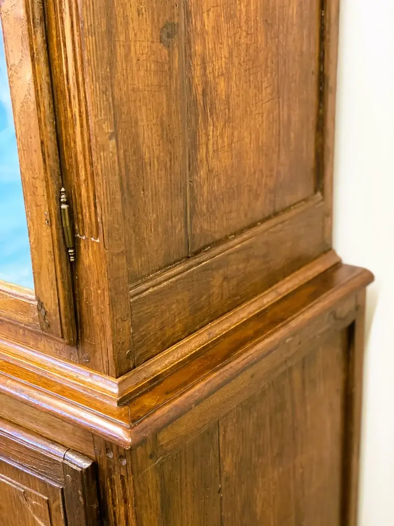Thumbnail: Antique 19th Oak French Vitrine Cabinet