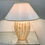 Thumbnail: Elegant Vintage Murano Table Lamp with Swirled Gold & White Stripes, Italy 1980s