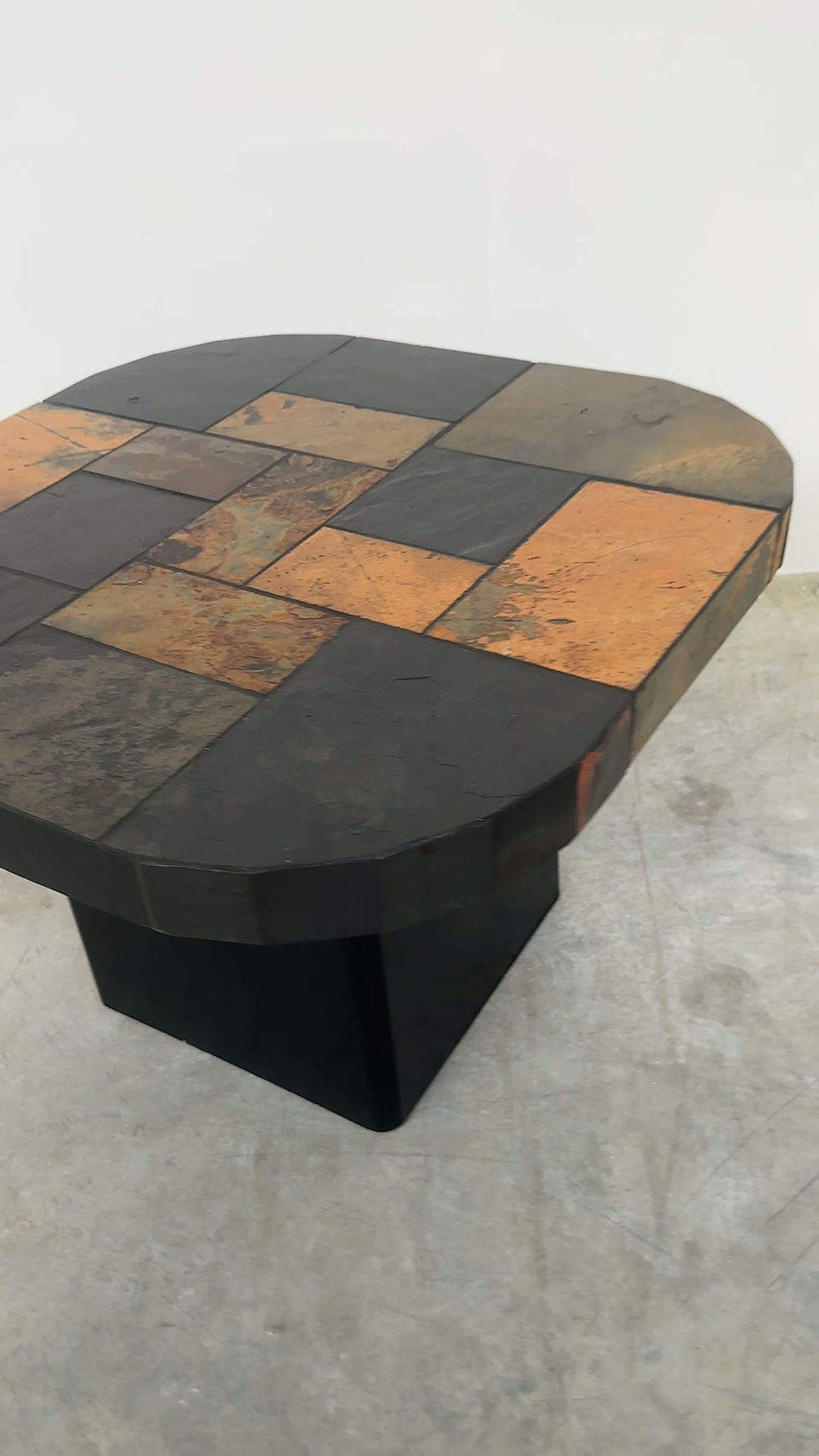 Thumbnail: Vintage Mosaic Slate Coffee Table, Stone Tile Coffee Table, Brutalist