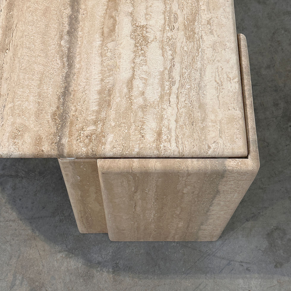 Thumbnail: Italian Travertine Sculptural Eye Shaped Coffee Table, 1980s