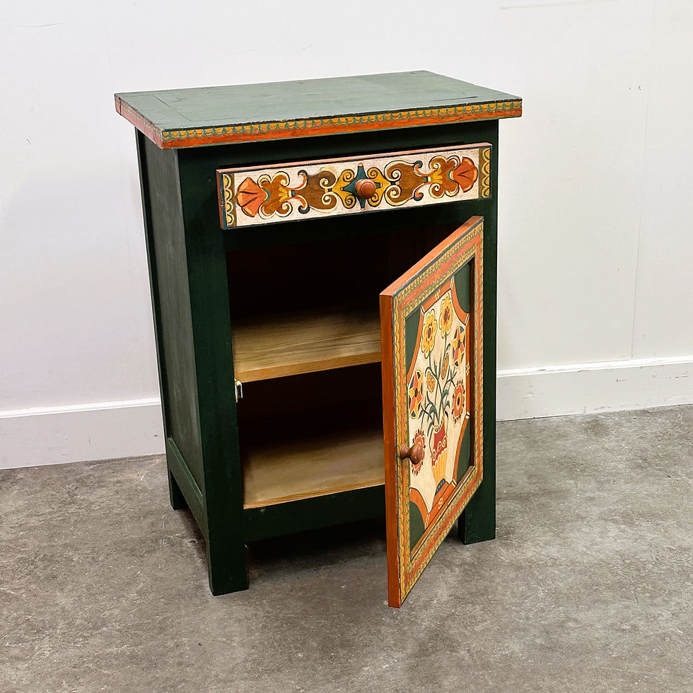 Thumbnail: Large Hand-Painted Provençal Folk Art Cabinet by a Provençal Artist, 1970s