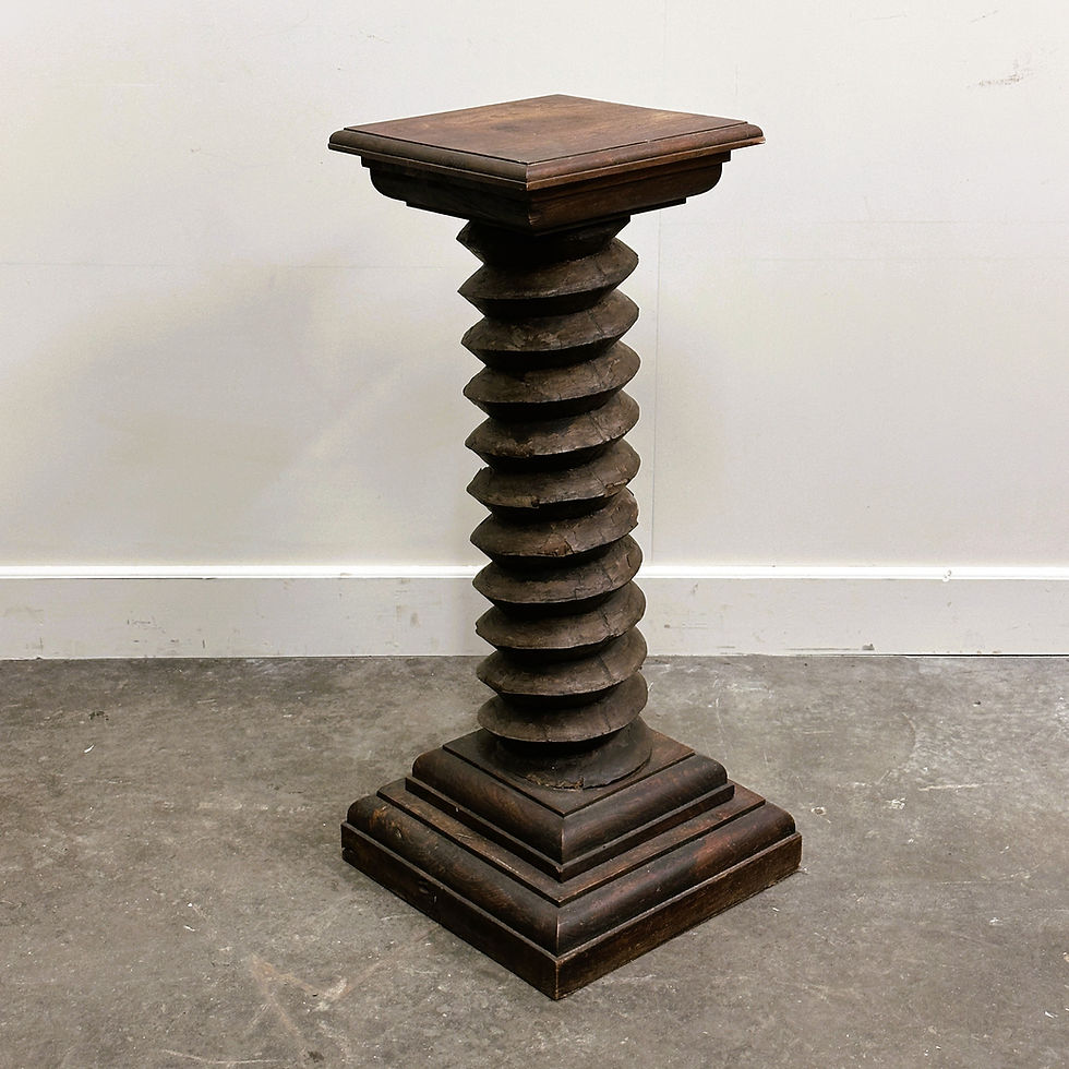 Thumbnail: French Antique Wooden Pressoir Press Screw Column Converted into Sculptural Pede