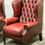Thumbnail: Stunning Pair Of MidCent. Chesterfield Wing Back Chairs In Striking Burgundy Red
