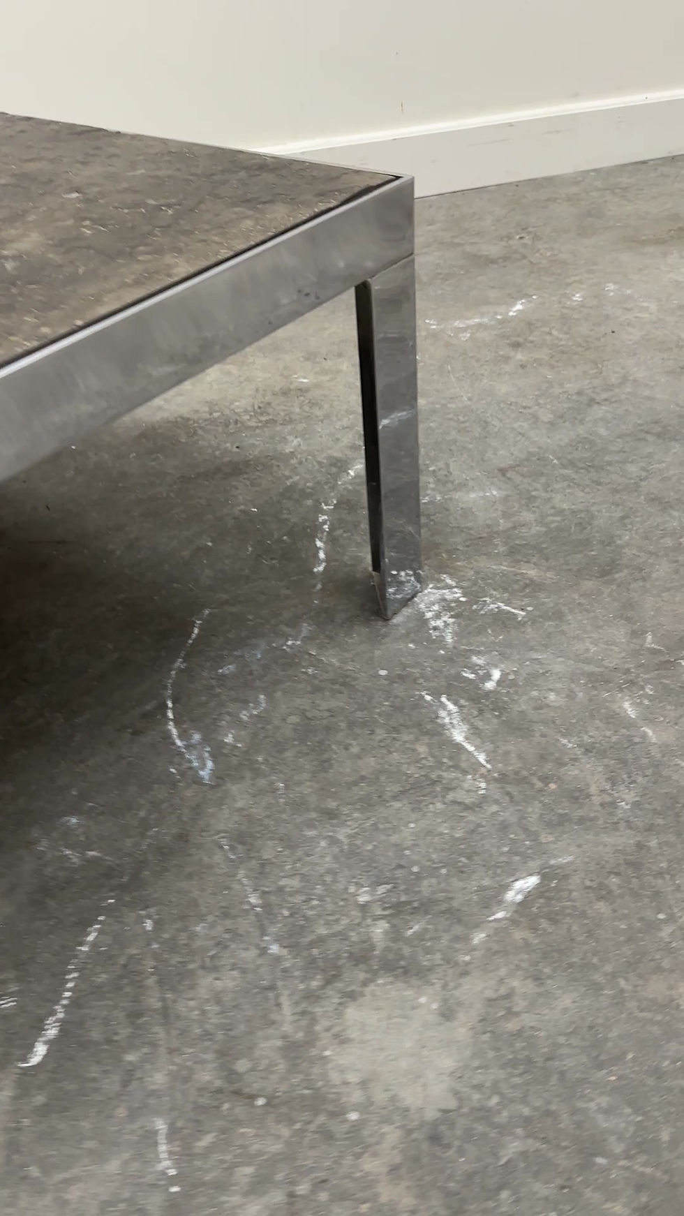 Thumbnail: 1970s Slate and Chrome Coffee Table with Shell Fossil, Germany 1970s.