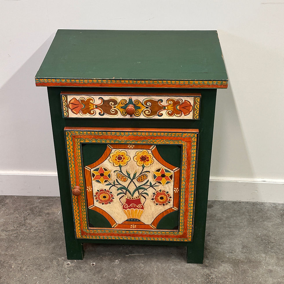 Thumbnail: Large Hand-Painted Provençal Folk Art Cabinet by a Provençal Artist, 1970s