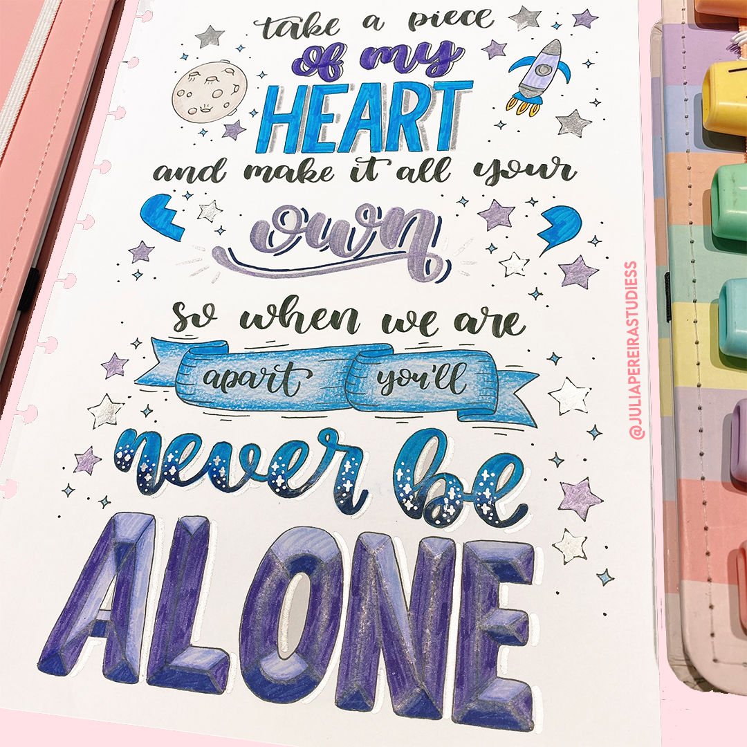 Lettering Never Be Alone A5