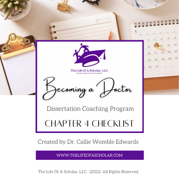 Chapter 4 Checklist | TheLife Of A Scholar