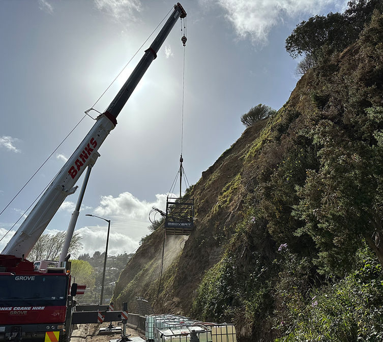 geovert crane basket shotcrete rope access