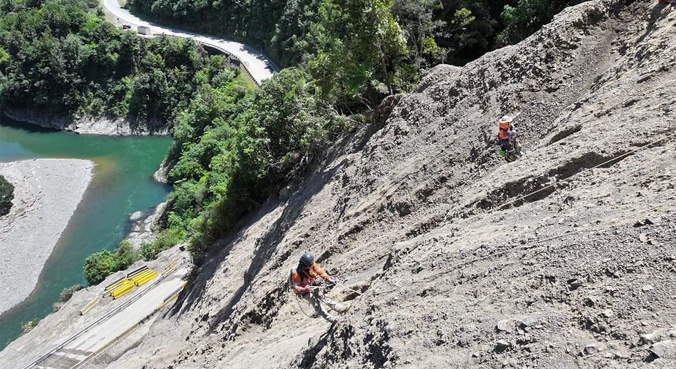 geovert rope access crew on site at the SH2 landslip 2026