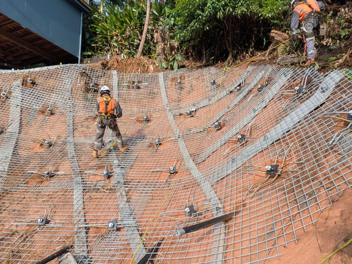 slope stabilisation and shotcrete preparation