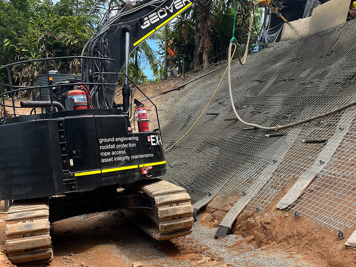 shotcrete application residential slip remediation