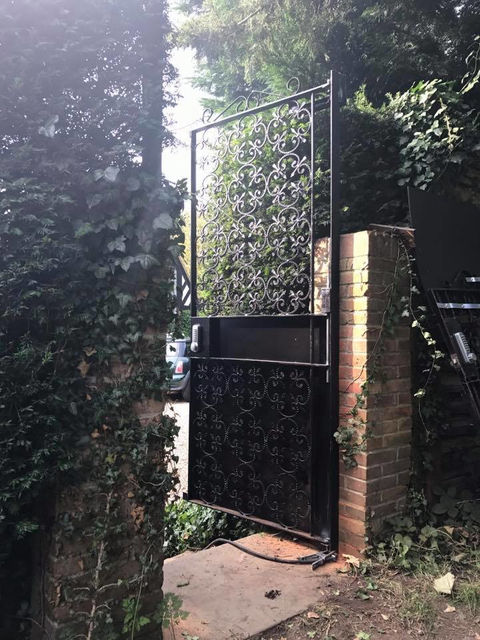 Specialized garden gate 
bespoke metal work
supplied and fitted by B&G security