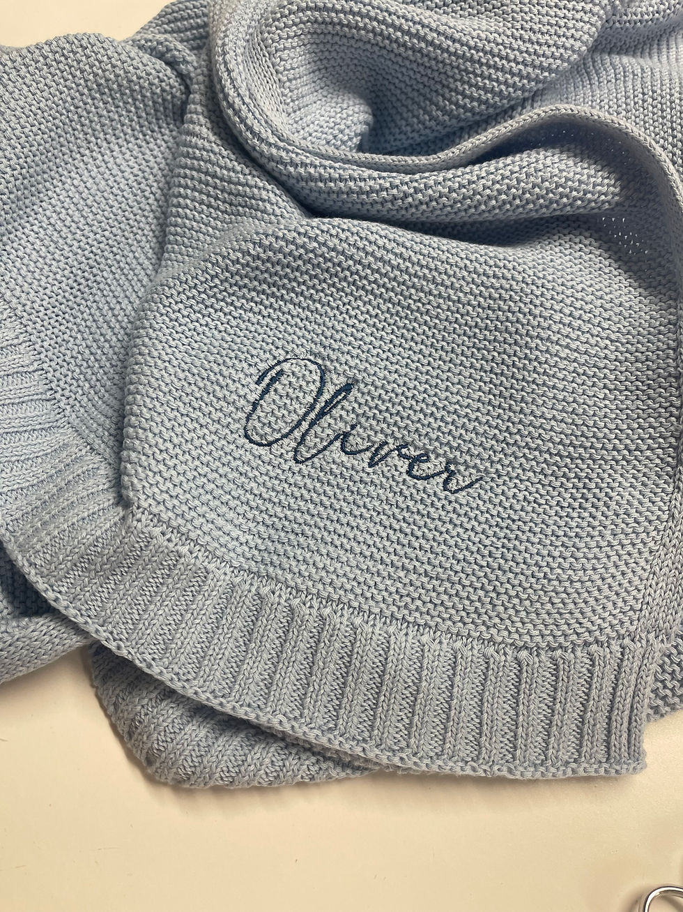 Thumbnail: Personalized Knitted Baby Blanket