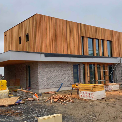 Casa pe structura de lemn la standard nZEB, in sistem timberframe, construită în Nomain, Franța
