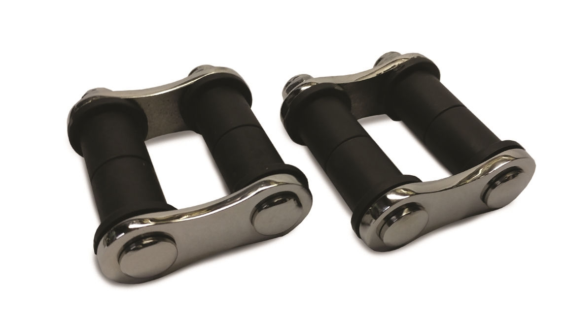 Traditional Style Front Spring Shackles Polished 1 3/4"