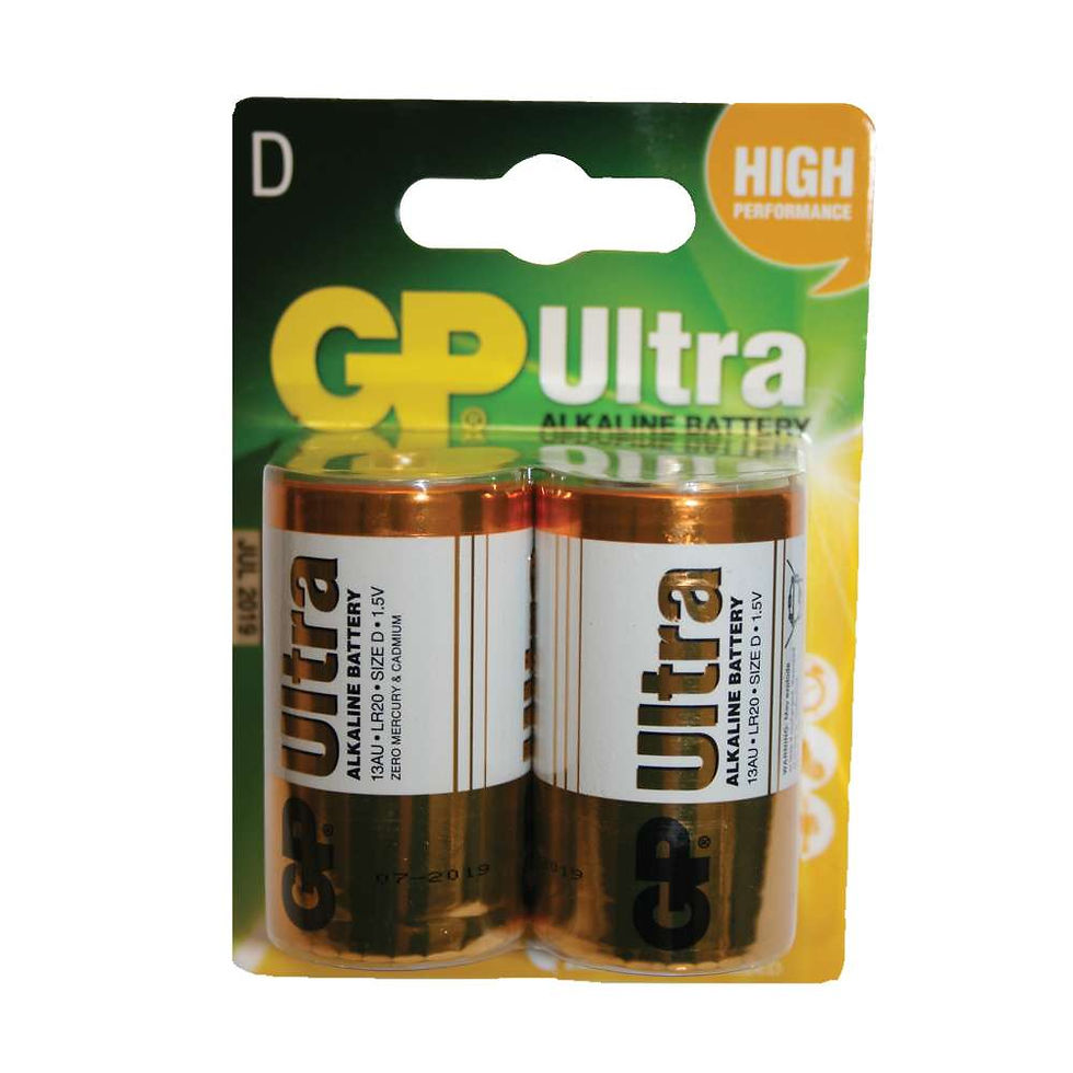 D-Cell Battery 2Pk