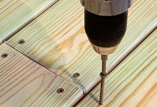 Softwood decking installation