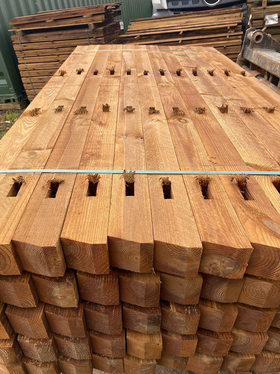 100 x 100mm (4x4) 2.4m Brown 3 Way Mortice Posts