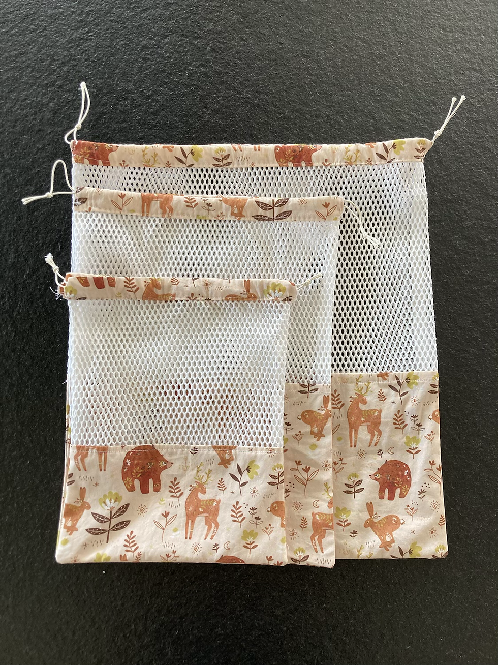 Miniature : Sac à vrac en filet mesh pour fruits & légumes - Animaux de la forêt