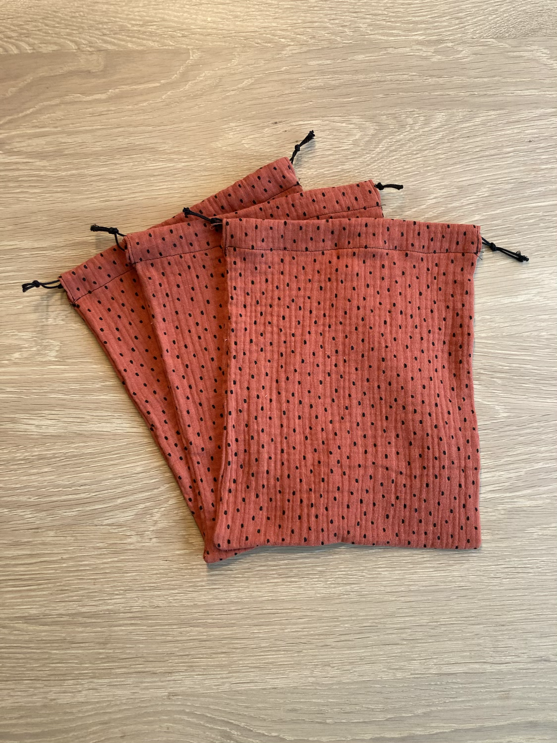 Sac à vrac en double gaze 100% coton bio - Terra Cotta