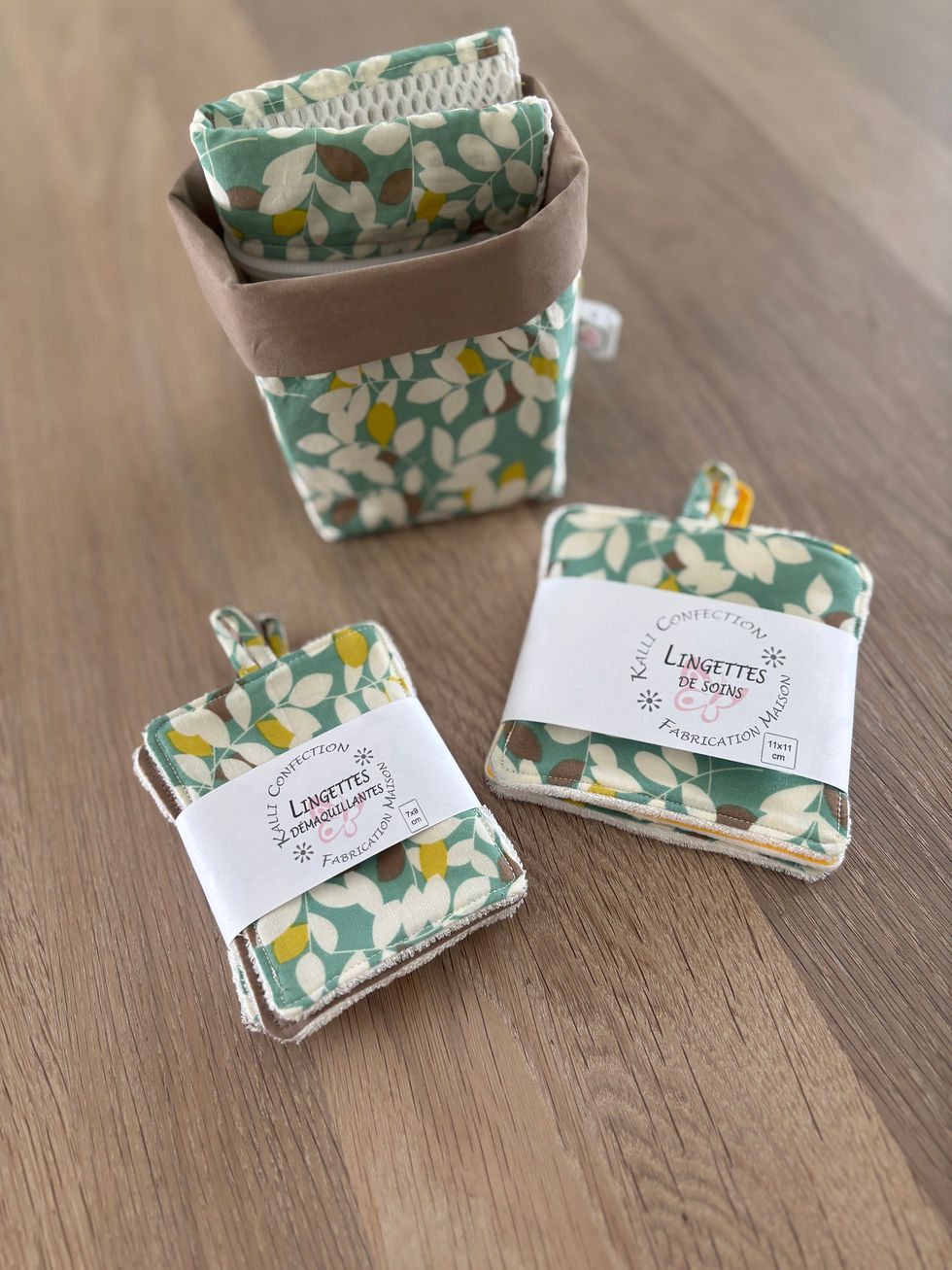 Miniature : La panière à lingettes - Feuillage beige