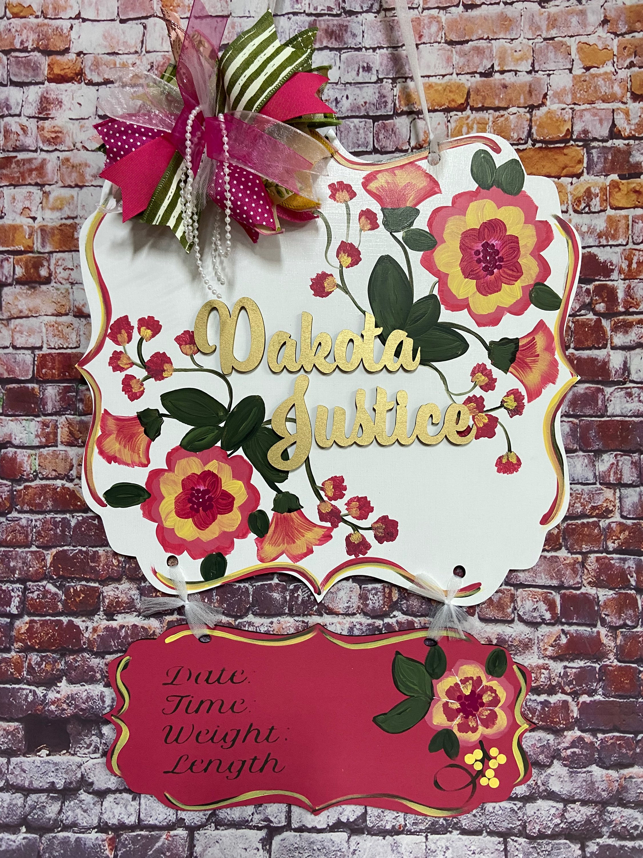 Tropical baby door hanger