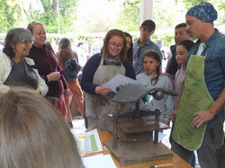 Printmaking public Workshop at Waldorf school "San Francisco" Limache Valparaiso
