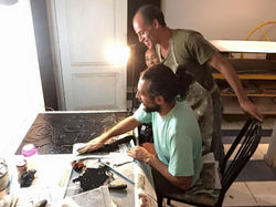 Printmaking clases at waldorf school "Aldea del bosque" Reñaca Valparaiso