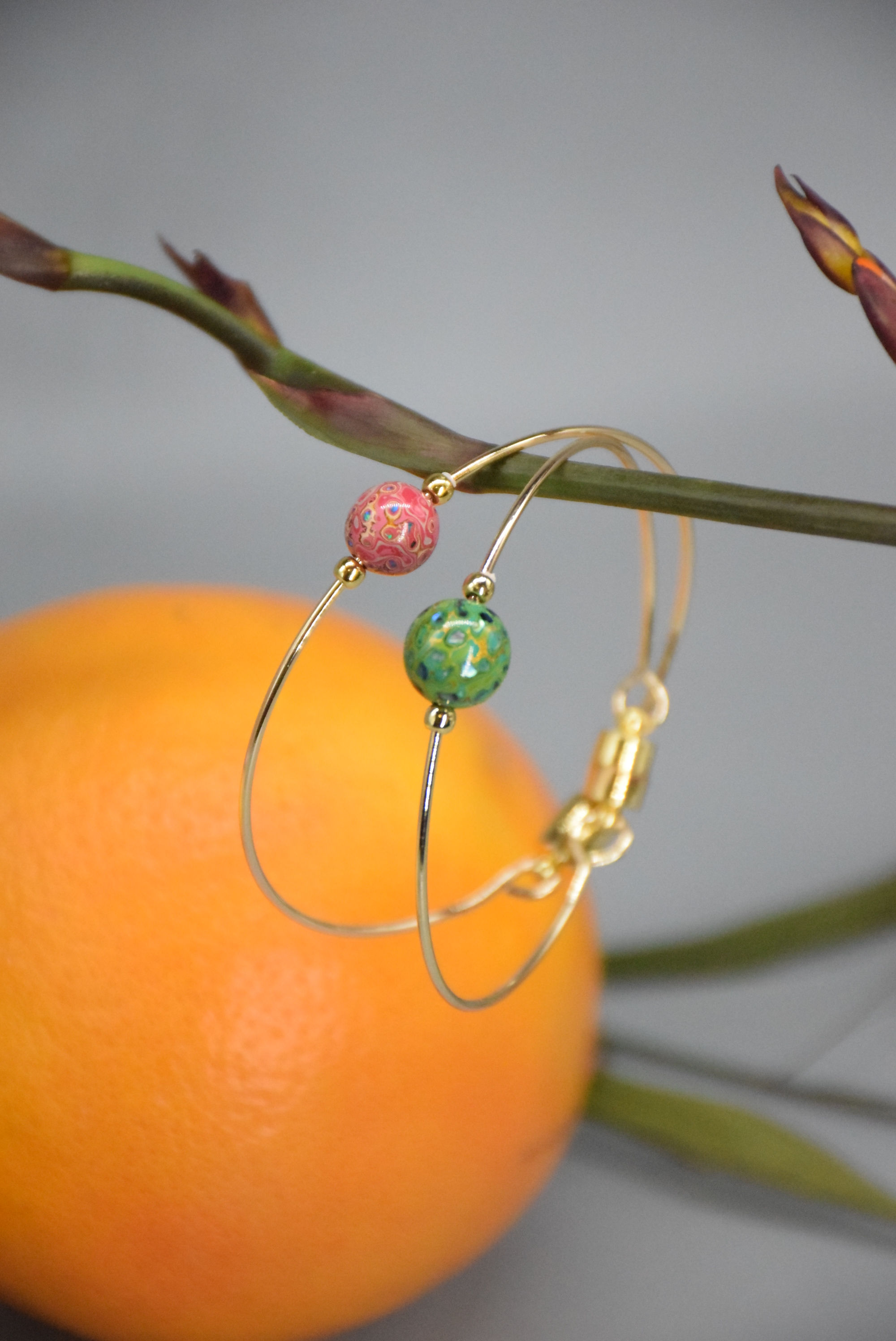 Lacquered bead bracelet - Single bead