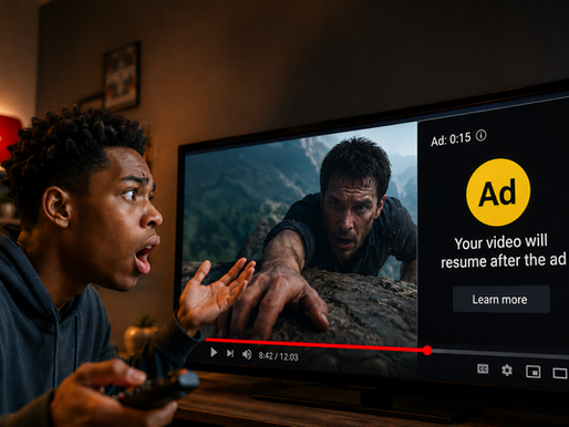 A shocked YouTube viewer looking at a monitor