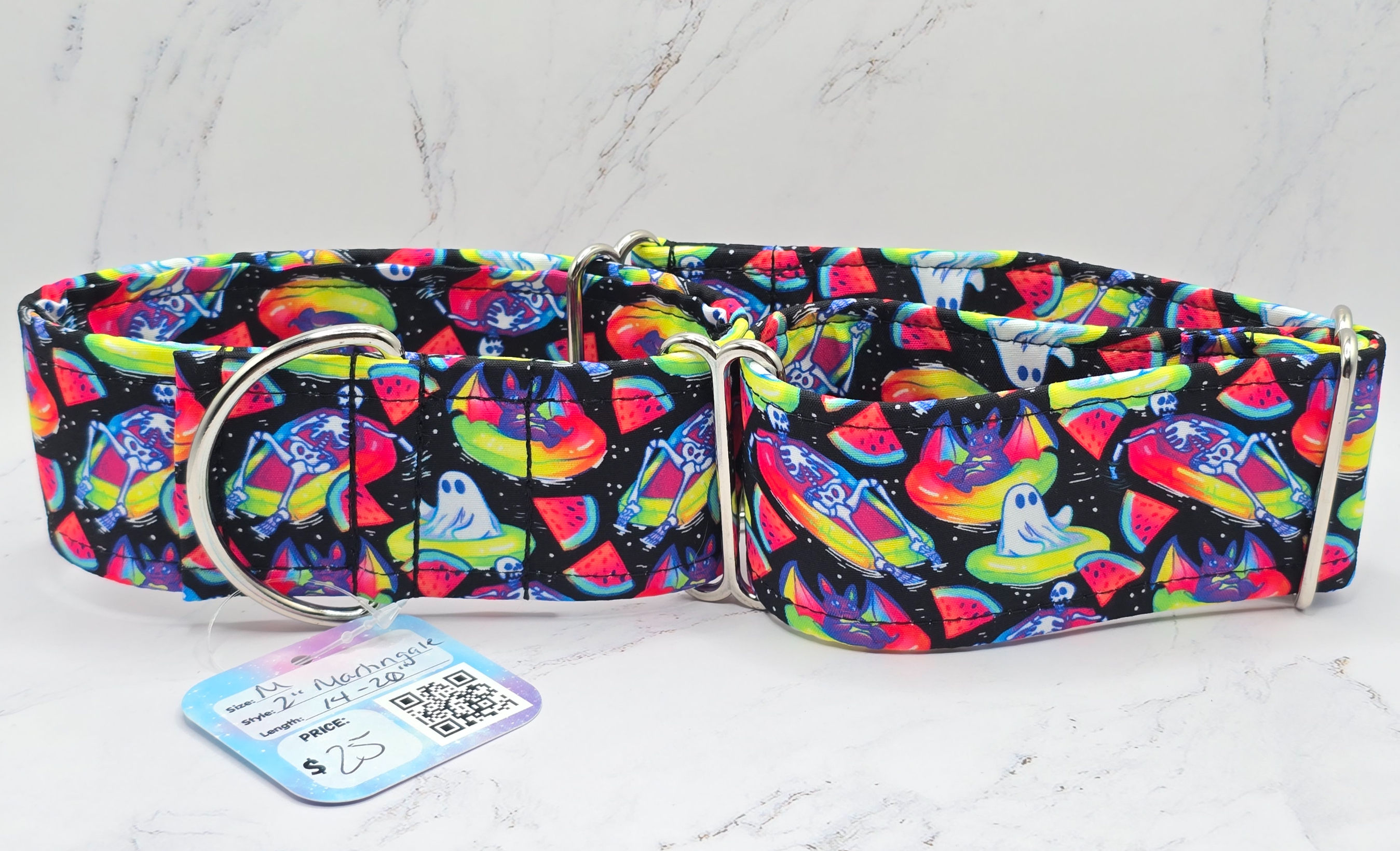 2" M Fabric Martingale 14-20" Pool time Ghouls